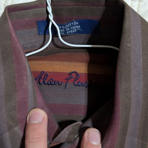 Alan Flusser Men’s Long-Sleeve Button-Down Shirt – Size Large - Picture 2 of 5